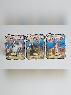 Vintage Popeye the Sailorman 2001 Mezco Action Figures Sea Hag, Bluto, Olive Oyl